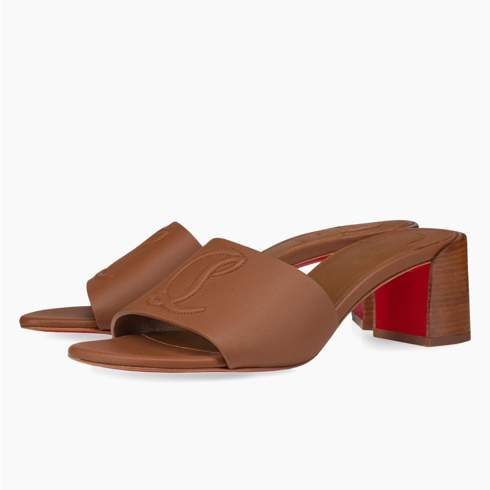 Christian Louboutin So Kate Brown Leather Heeled Mules